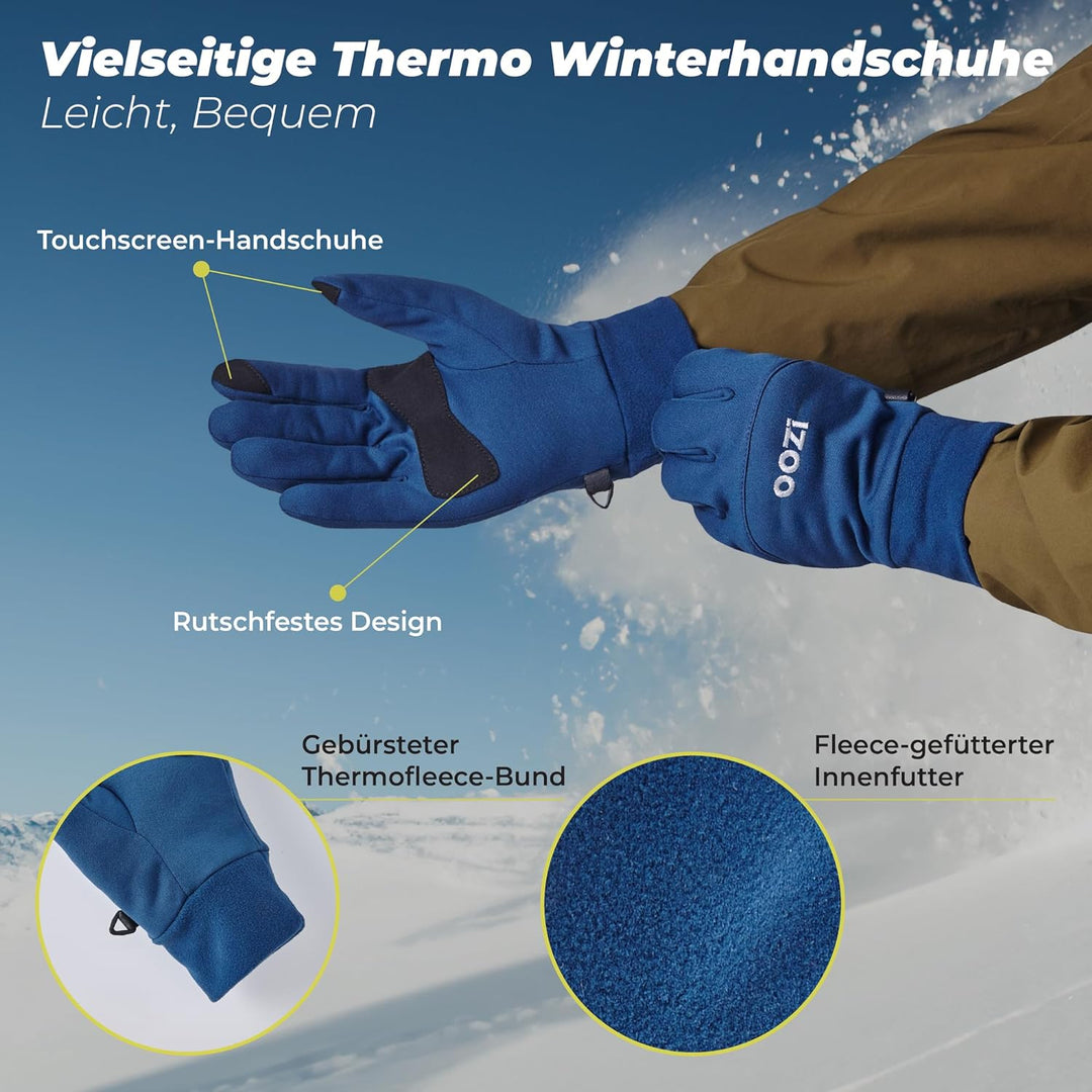 OOZi Winterhandschuhe für Herren und Damen,Touchscreen Thermo Winddicht Handschuhe, Mittelgewichtige