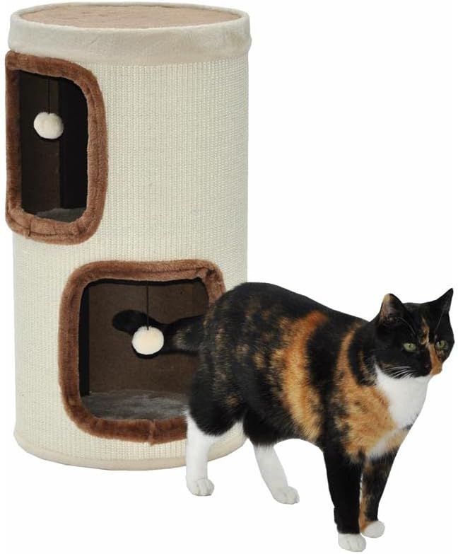 nanook Katzen Kratztonne Kratzbaum Kratzturm Tom, Höhe 70 cm Spieltonne mit extra grossen Öffnungen
