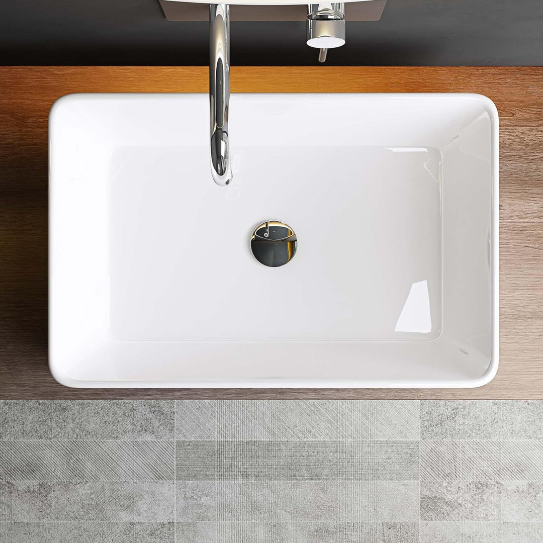 Mai & Mai Aufsatzwaschbecken aus Keramik, weiss mit Nano-Beschichtung Brüssel105D Breite: 58 cm Weis