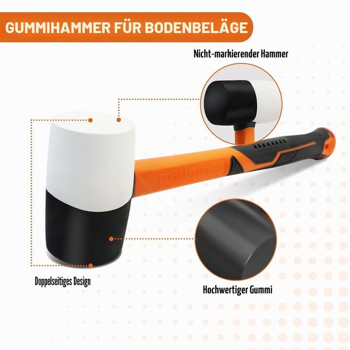 Gummihammer, 32oz Kleiner Gummihammer camping, Schonhammer für Boden und Tischlereiarbeiten geeignet