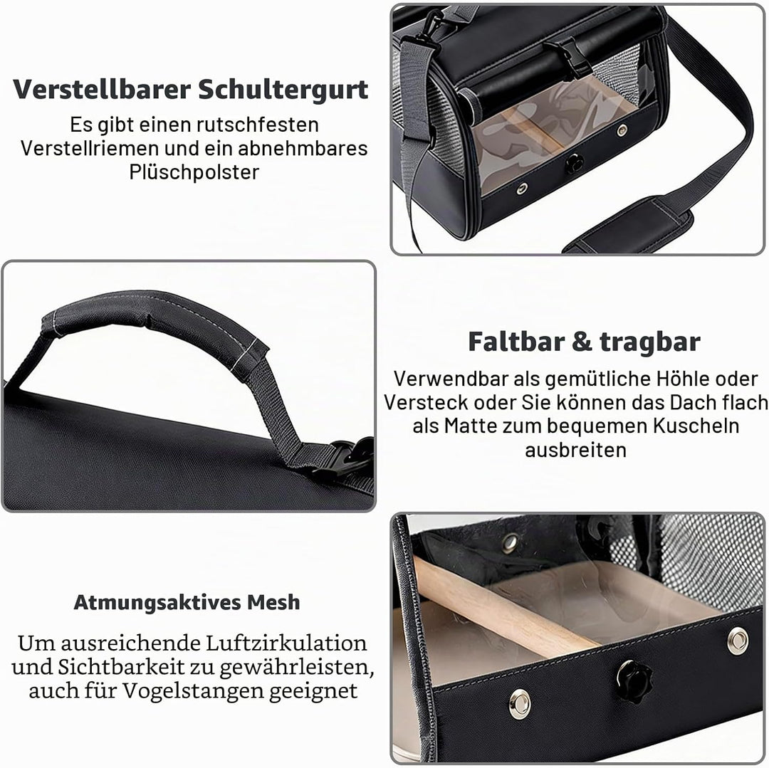 Tragetasche Für Papageien, Meerschweinchen-Tragetasche Mit Stehsitz Und Tablett, Transportbox Kaninc