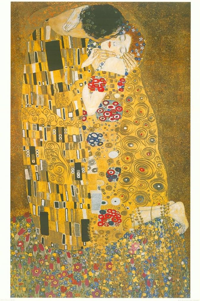VON LILIENFELD Regenschirm Taschenschirm Gustav Klimt Der Kuss Windfest Auf-Zu-Automatik Stabil Komp