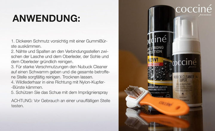 Cocciné - Universelles 3-in-1 Schuhpflege-Set, Reinigung von Schuhen, Imprägnierung von Schuhen, Dau