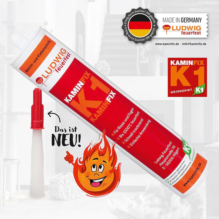 Feuerfester Kleber, Schamottekleber, Kaminofenkleber, hitzebeständig bis 1600°C!