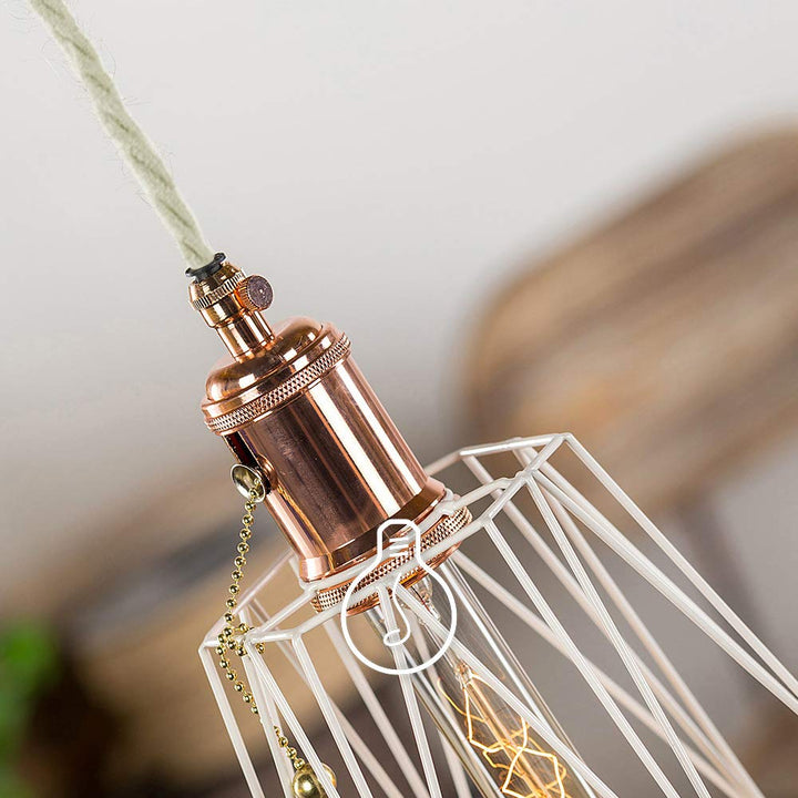 Amarcords - Textilkabel für Lampen ELFENBEIN, geflochten, Seide, 5 Meter, mit Erdung 3x0,75 - Stoffk