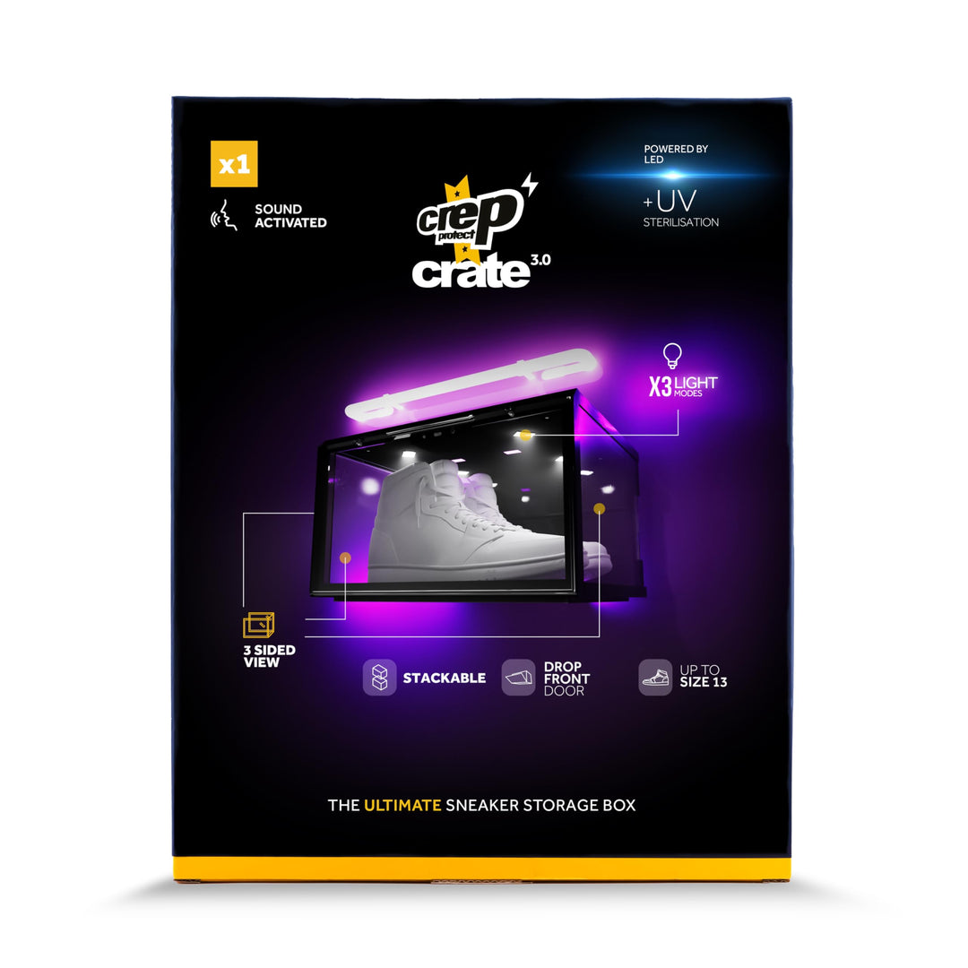 Crep Protect Transparente Schuhbox mit LED - Crates 3.0 Stapelbare Sneaker Aufbewahrungsbox mit Magn