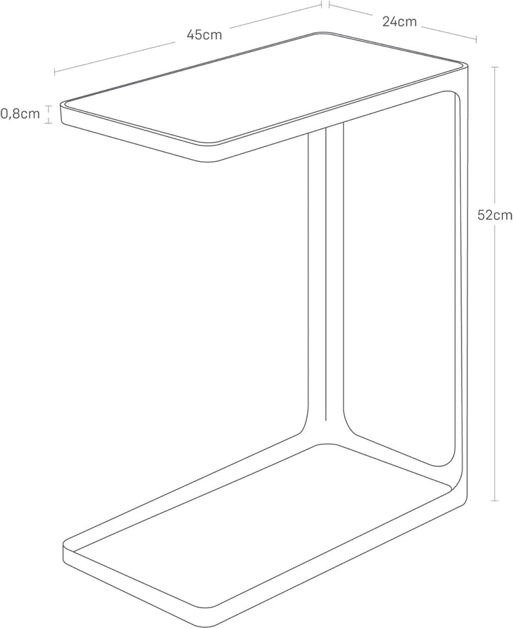 YAMAZAKI Frame Beistelltisch, Eschenholz, Weiss, One Size Weiss One