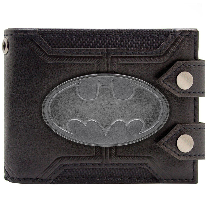 The Dark Knight Batman Anzug Stahl Abzeichen Doppelknopf Geldbörse/Geldbeutel Bi-Fold ID & Kartenhal