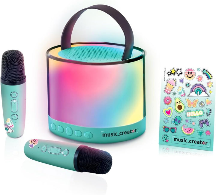 Canal Toys – Creator Mini Karaoke Station – Bluetooth-Partybox mit LED-Licht, 2 kabellosen Mikrofone