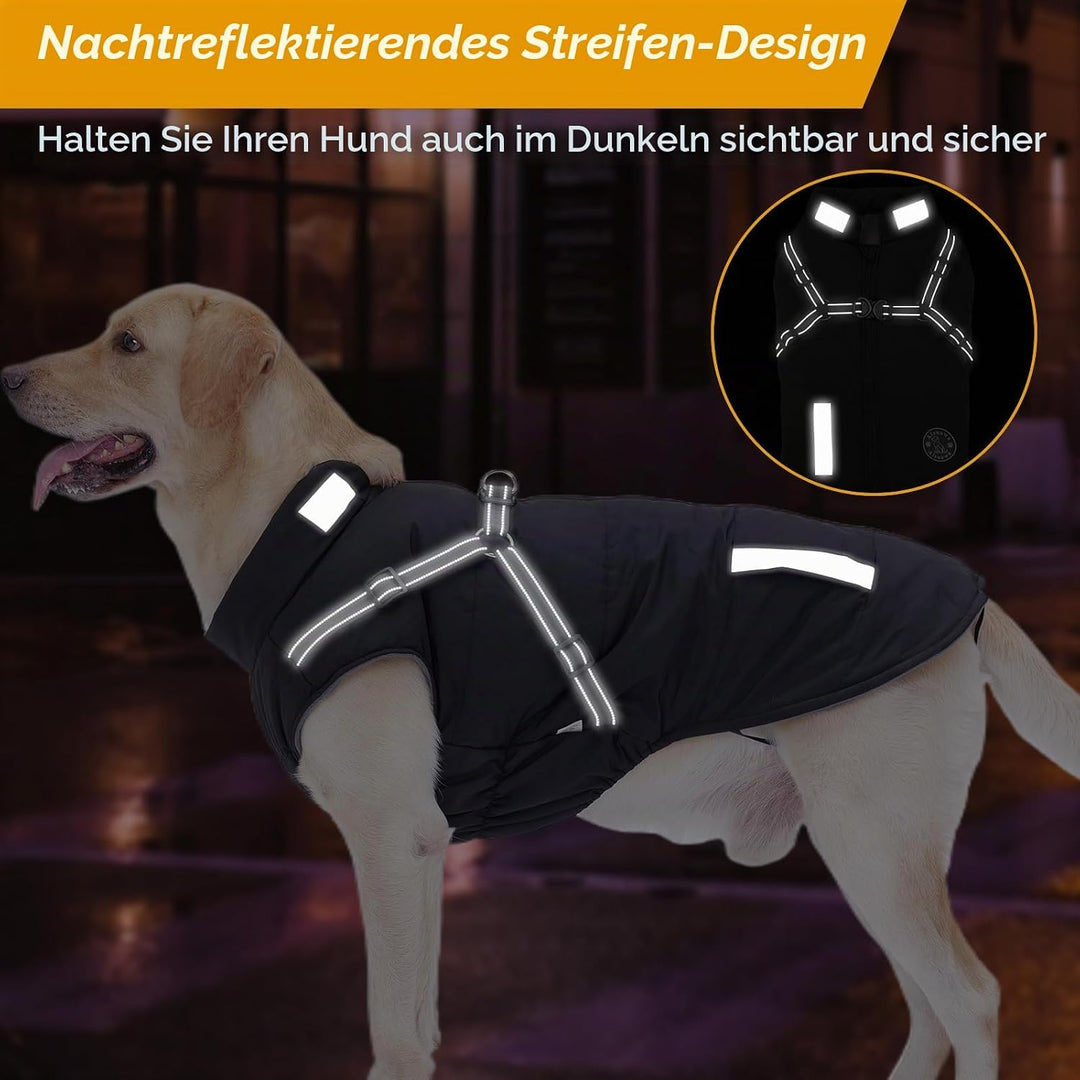 Hundemantel, Winter Hundejacke Wasserdicht Winddichte mit bauchschutz, Outdoor Hunde Wintermantel Hu