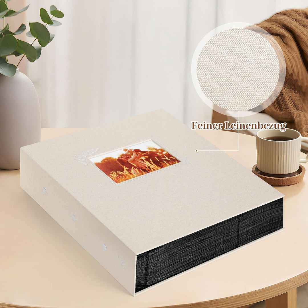 Lanpn Fotoalbum 11,5x15 11x15 400 Taschen, Leinen Einstecken Einsteckalbum für Vertikale Bilder Foto