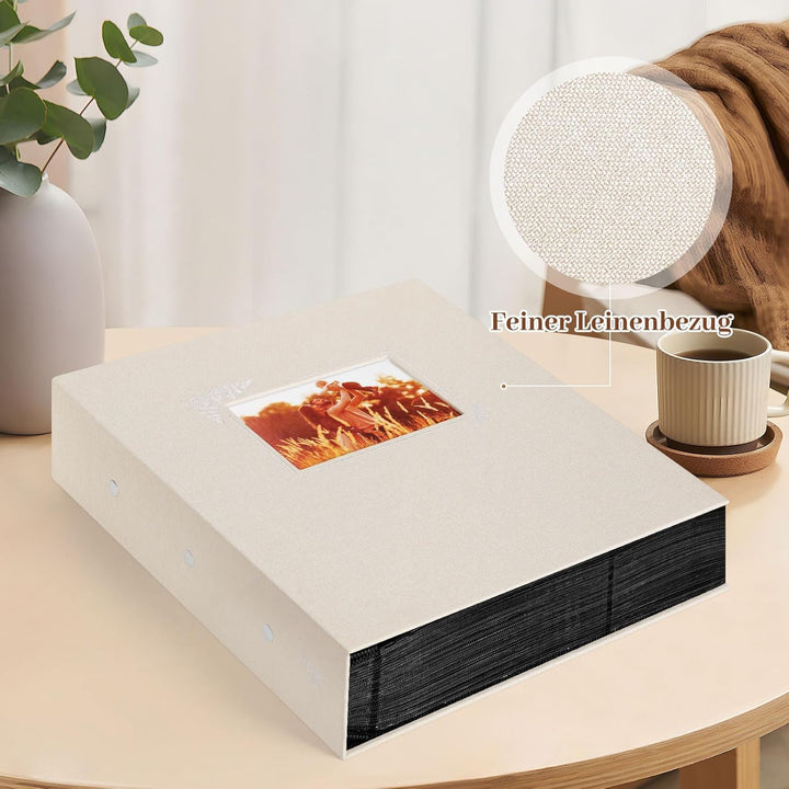 Lanpn Fotoalbum 11,5x15 11x15 400 Taschen, Leinen Einstecken Einsteckalbum für Vertikale Bilder Foto