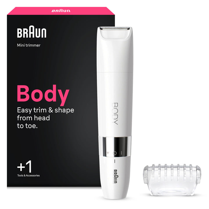 Braun Body Mini-Trimmer Damen, Haarentfernung, BS1000, Weiss