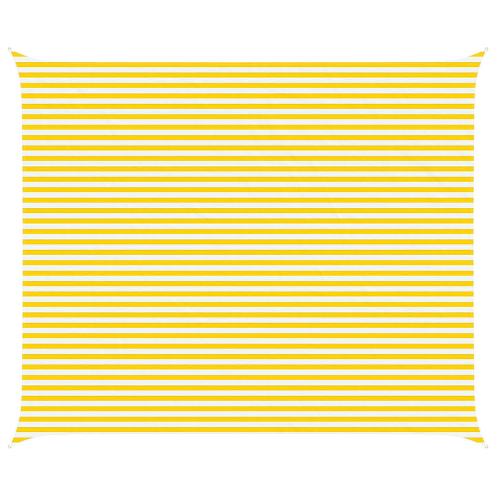 vidaXL Sonnensegel Gelb und Weiss 6 x 5 m 100% Polyester Oxford, Outdoor Schatten, UV-beständig, rec