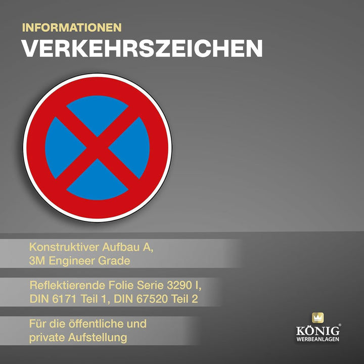Verkehrszeichen Absolutes Halteverbot Nr. 283 | Ø 420mm, Alu 2mm, RA1 | Original Verkehrsschild nach