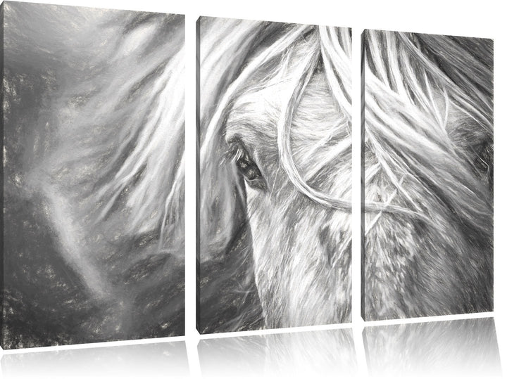 Pixxprint Islandpony in den Westfjorden als Leinwandbild/Grösse: 3 Teilig (120x80) cm/Wandbild/Kunst