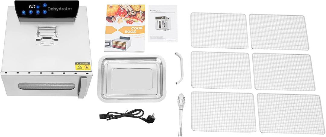 Dörrautomat Edelstahl Lebensmittel 6 Etagen Dörrgerät LCD Timer Obsttrockner, Fleisch Küche Gemüse D