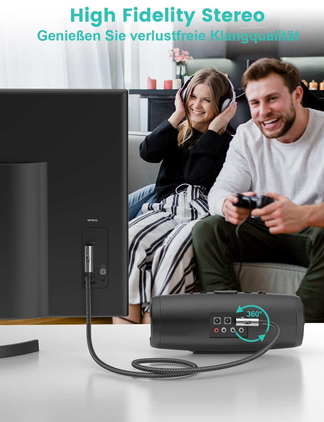 90 Grad Optisches Kabel Optisches Audiokabel Toslink Optisches Kabel Lichtwellenleiterkabel für Heim