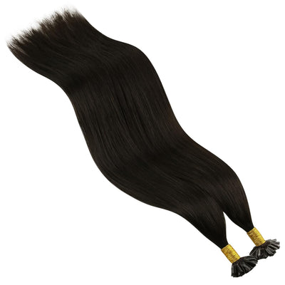 YoungSee Echthaar Extensions Bondings Braun 35cm Bonding Extensions Echthaar 1g Braun Remy Hair Exte