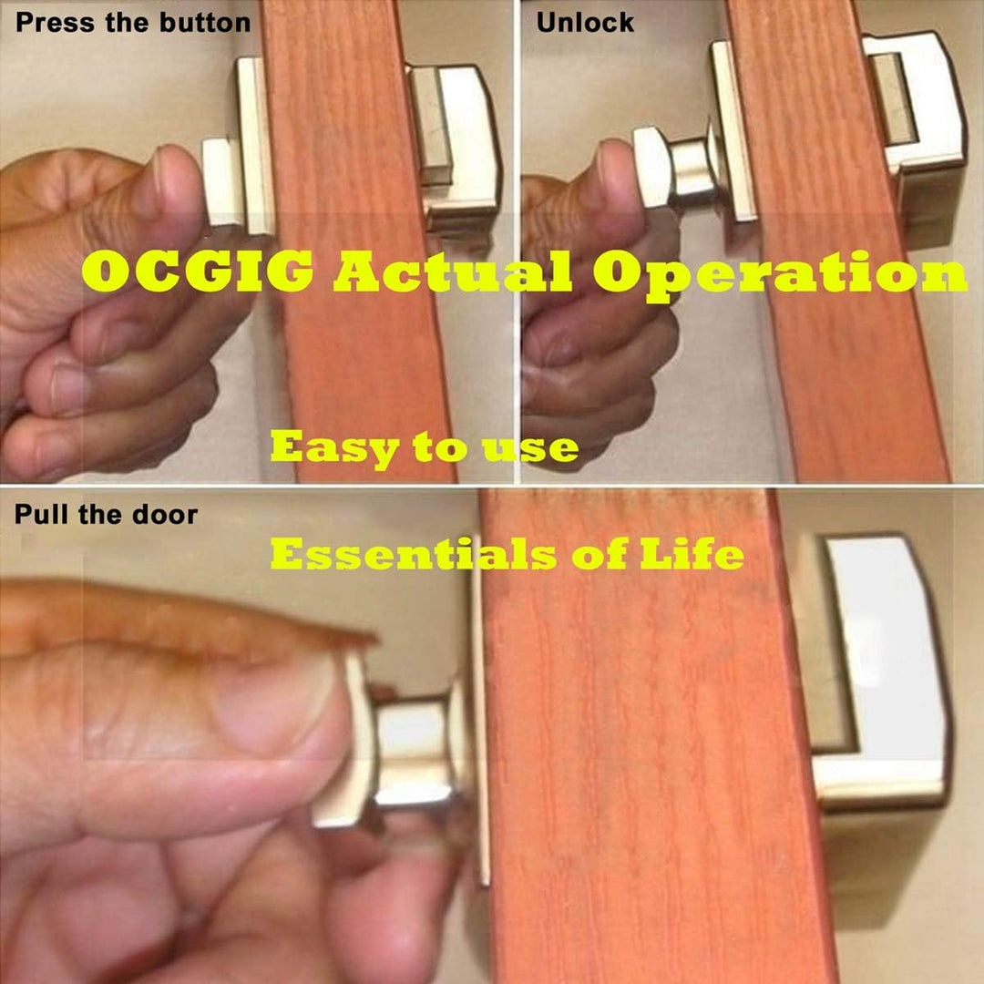 OCGIG 5PCS Cabinet Push Button Lock Schaltflächentyp Schlösser für Wohnwagen, Wohnmobil, Schrankknau