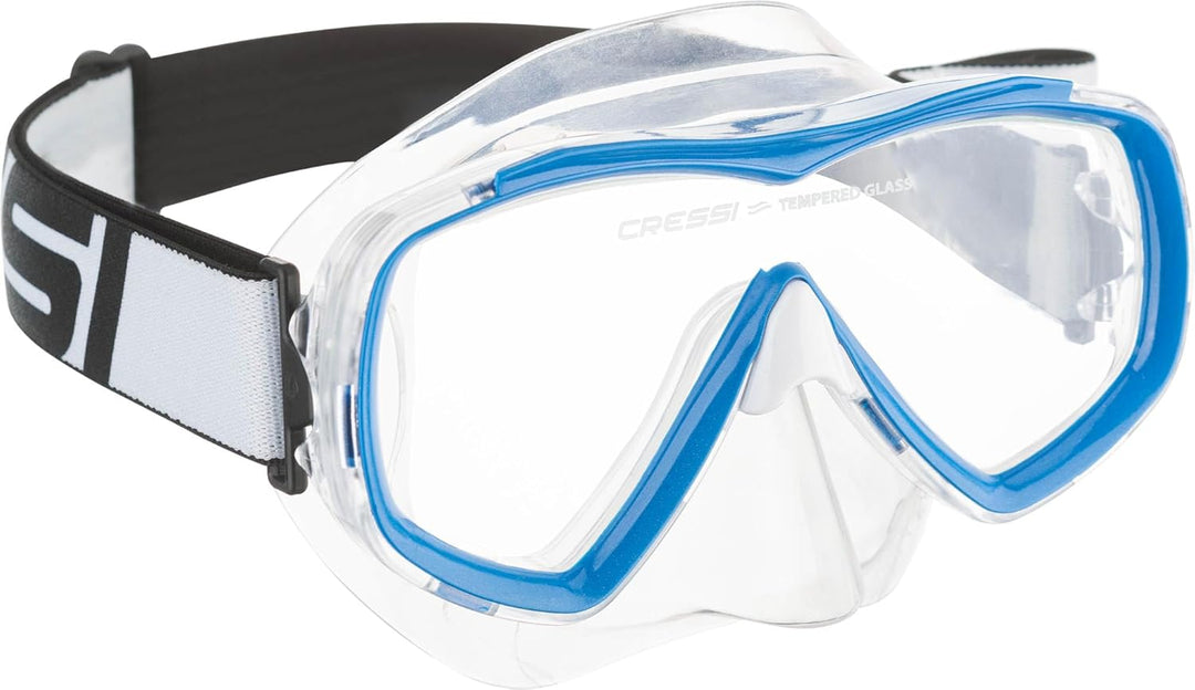 Cressi Estrella Jr - Maske zum Tauchen und Schnorcheln Schwarz/schiere Freude Maske, Schwarz/schiere