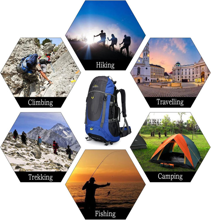 Doshwin 70L Trekkingrucksack Campingrucksack Reiserucksack Wanderrucksack Grosser Rucksack für Damen