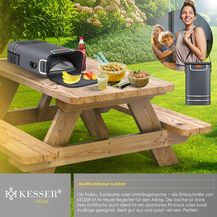 KESSER® Einkaufstrolley Treppensteiger mit Kühlfach klappbar mit 56L Kapazität und belastbar bis 50k