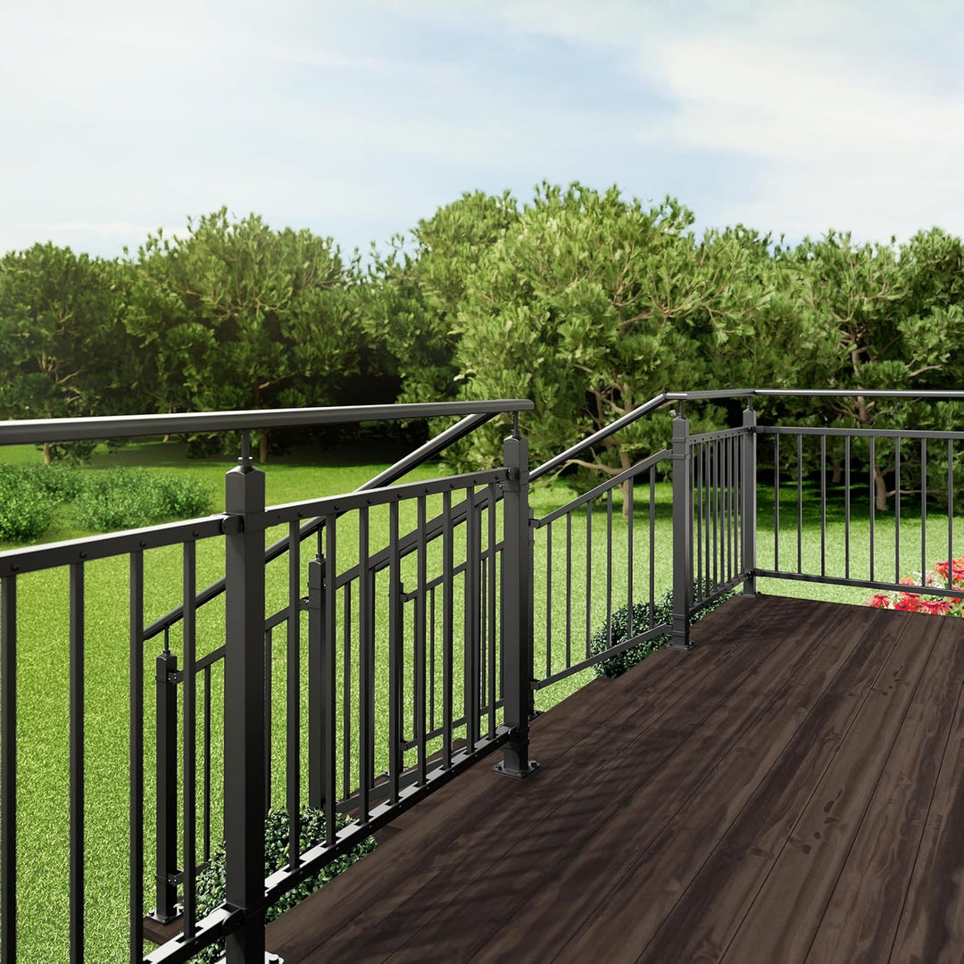 DOLLE Geländerset ACADIA in edlem Schwarz aus pulverbeschichtetem Stahl 150cm (Geländerset 150cm), G