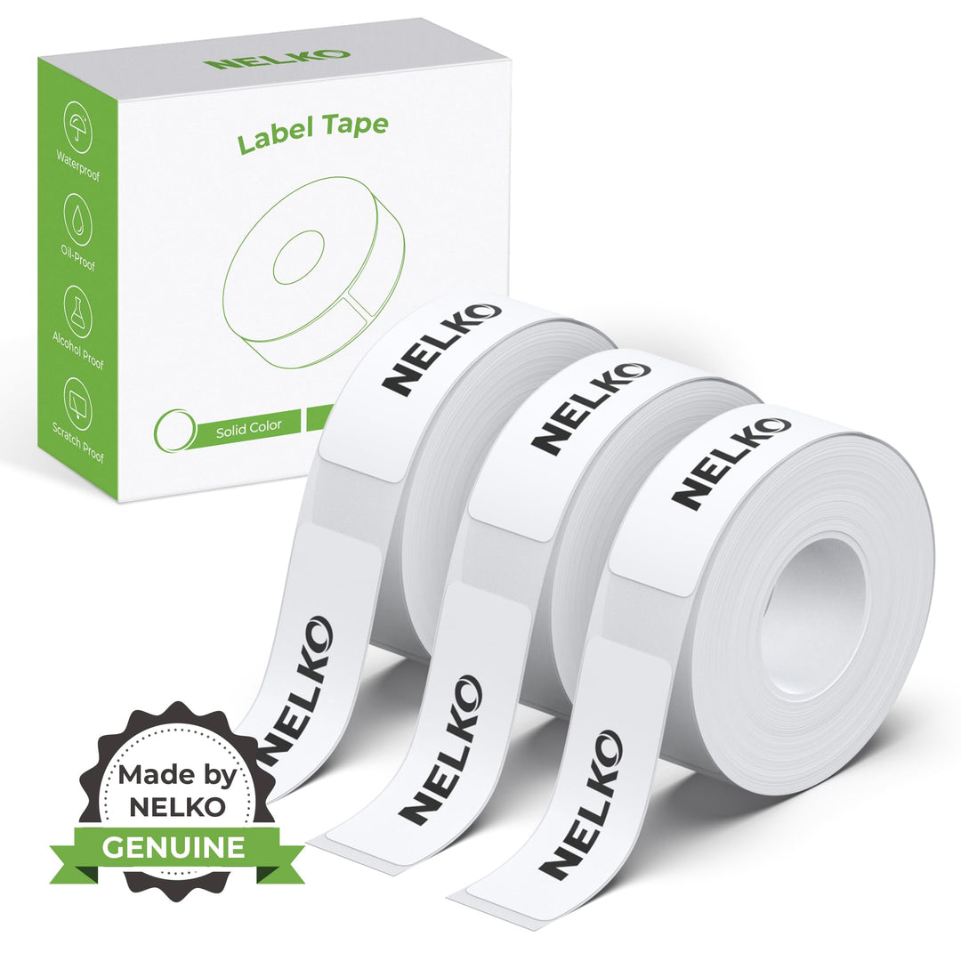 NELKO Original P21 Etikettenband-Ersatz, adaptiertes Etikettendruckpapier, 14 x 40 mm, Standard-lami