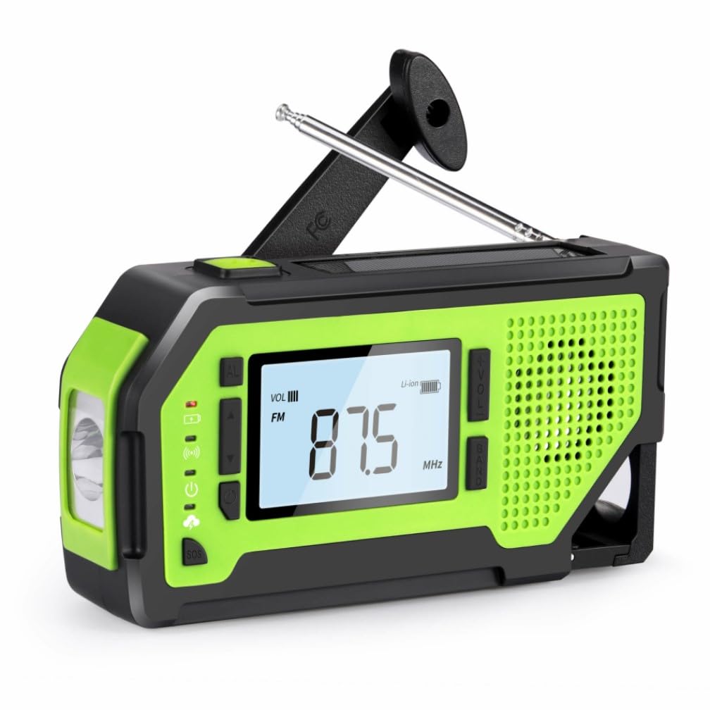 Solar Kurbelradio mit Digitalanzeige und Flaschenöffner