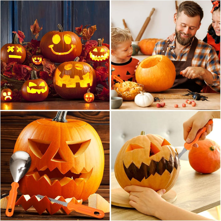 Halloween Kürbis Schnitzset, Kürbis Schnitzwerkzeug Kürbisschnitz Set,Edelstahl Kürbisschnitzset,DIY