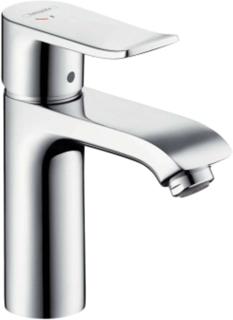 hansgrohe Waschtischarmatur Metris, Wasserhahn Bad mit Auslauf Höhe 110mm, mit Zugstange, Badarmatur