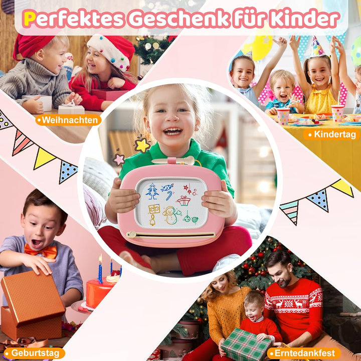 Kikidex Kleinkinder Spielzeug Alter 1-3, Magnetisch Zaubertafel, Mädchen Spielzeug für 1-2 Jahre, Ma