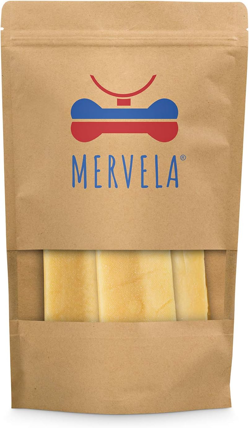 MERVELA® Kaukäse für Hunde | 3 * 170 Gramm | XXL | Käseknochen für Hunde | Beschäftigung & Belohnung