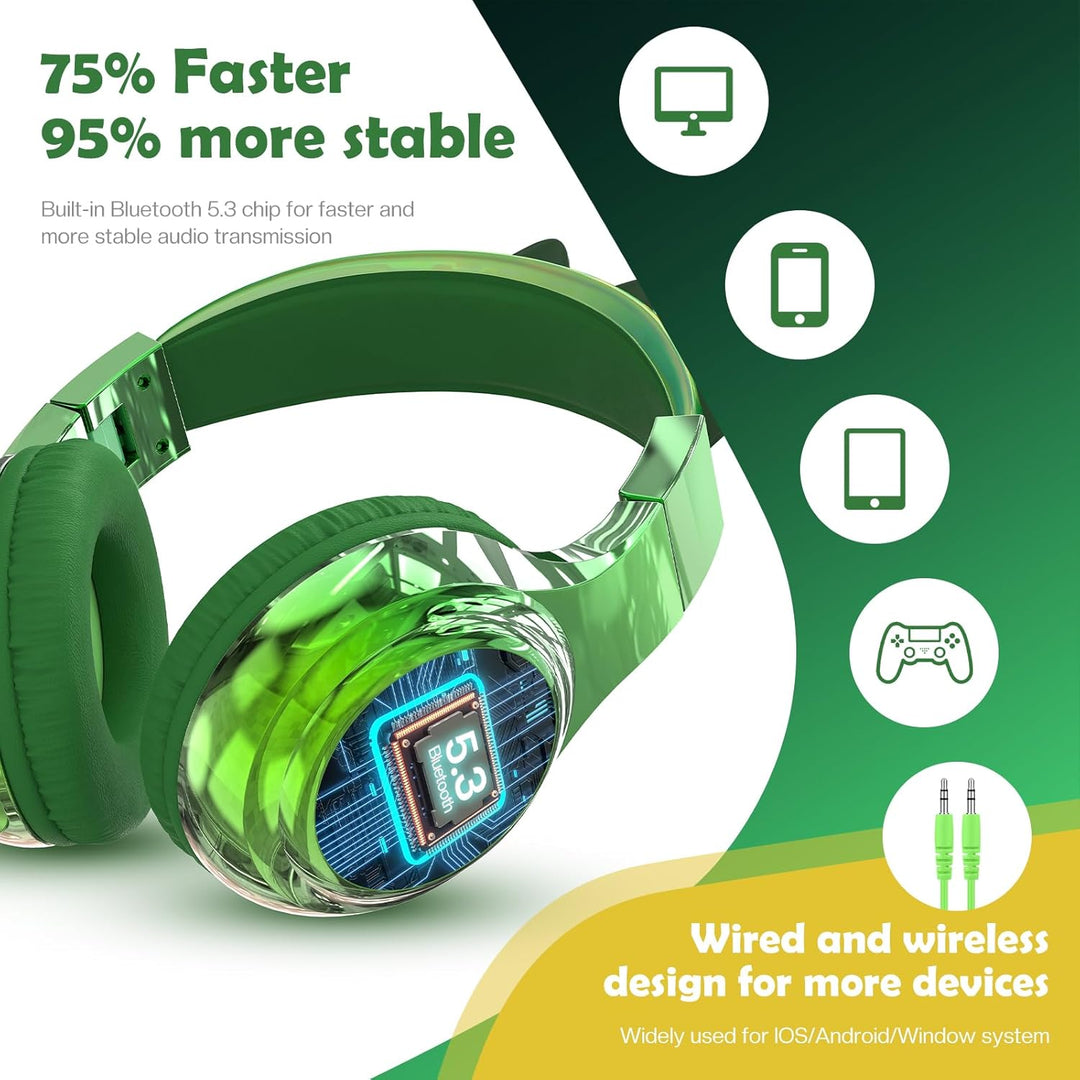 JYPS Bluetooth Kopfhörer Kinder, Metallisch Kabellose Kopfhörer Kinder Over Ear mit 74/85dBA Lautstä