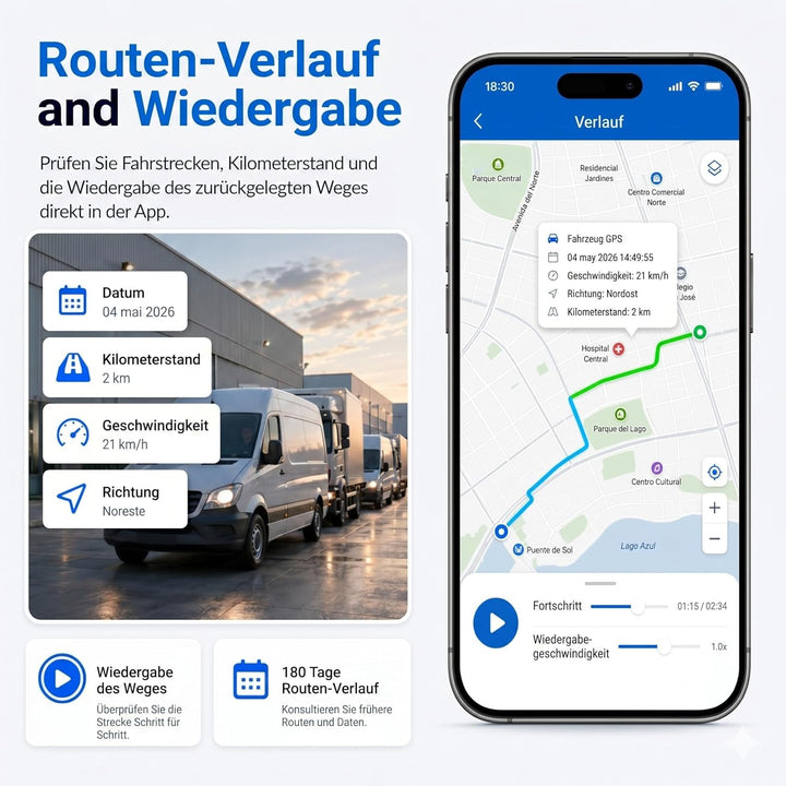 Winnes GPS Tracker Auto Ohne ABO, 4G GPS Tracker mit Magnet, Echtzeit Ortung per APP, 20000mAh Auto