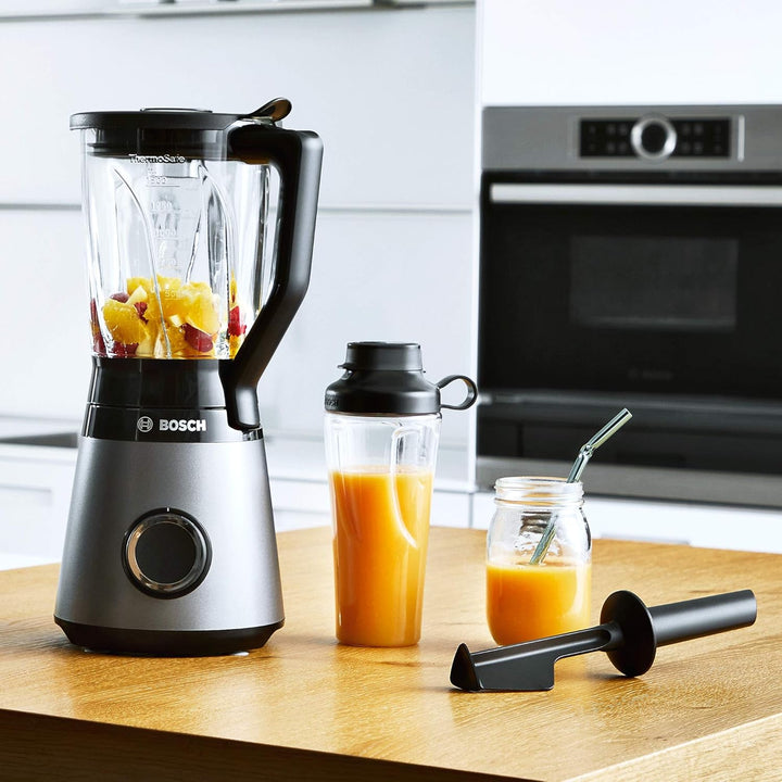 Bosch Standmixer VitaPower Serie 4 MMB6174S, 1200 W, silber & Bosch ToGo-Flasche MMZBT01B, Smoothie-