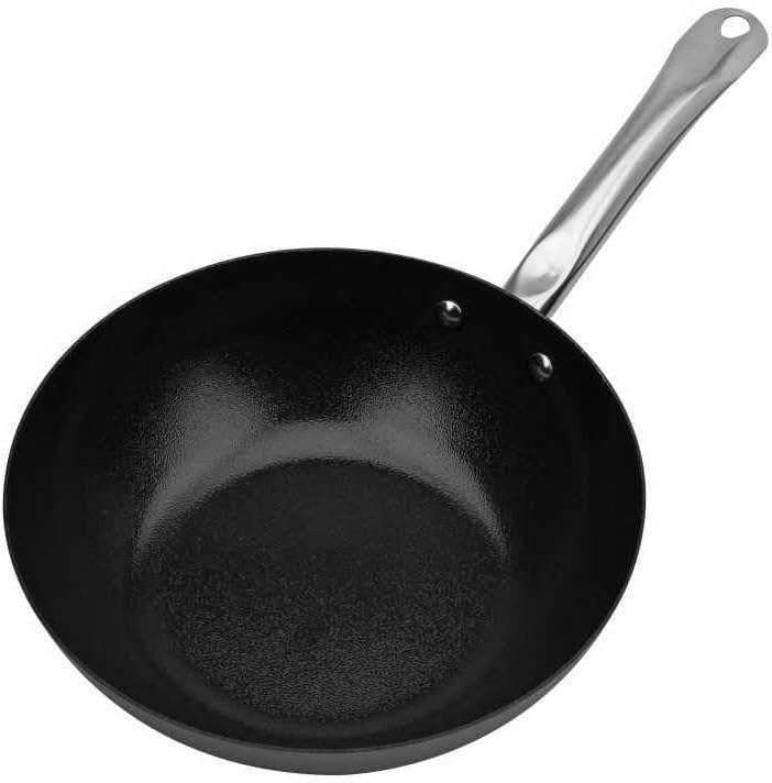 GSW 166706 Wokpfanne Avanti 28cm, Karbonstahl, Edelstahl rostfrei, schwarz
