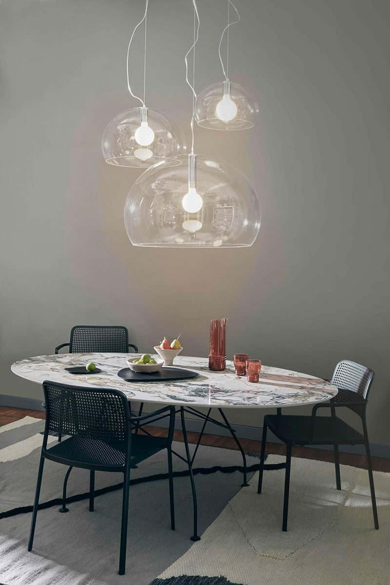 Kartell Small Fl/Y, Suspension Lamp, Glasklar Diamètre 38cm Glasklar, Diamètre 38cm Glasklar