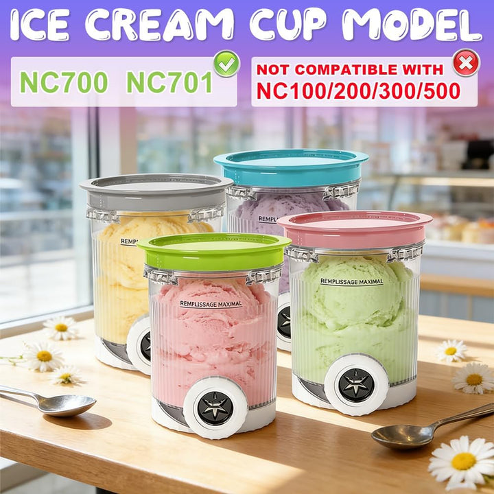 4 Stück Behälter für Ninja CREAMi NC700 NC701, 480ML Creami Behälter mit Deckel und Schaufel, BPA-Fr