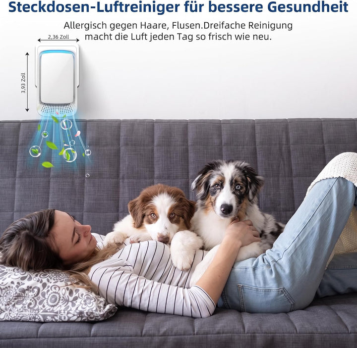 2er-Pack Plug-in-Luftreiniger mit Ionen-Generator | Filterloser Mini-Luftreiniger für die Steckdose