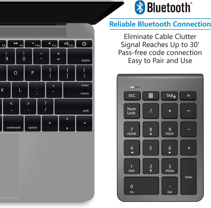 Cateck Ziffernblock Bluetooth, Nummernblock Numpad Bluetooth Ziffernblock mit 22 Tasten und Mehreren
