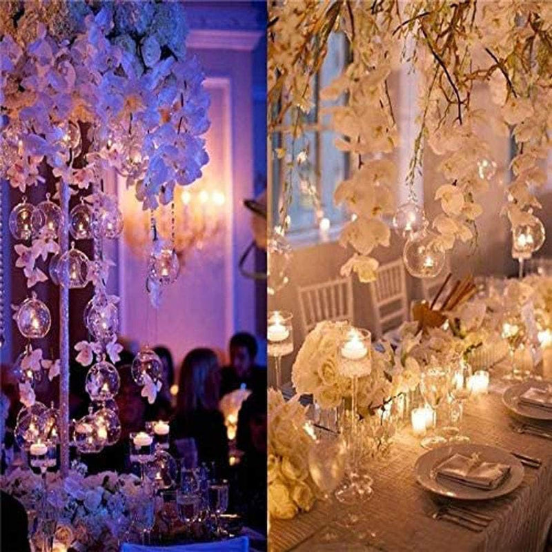 Nuptio 12 Stücke 8cm Hängen Glaskugel Teelicht Kerzenhalter Paket Aktualisiert Hause Hochzeit Mittel