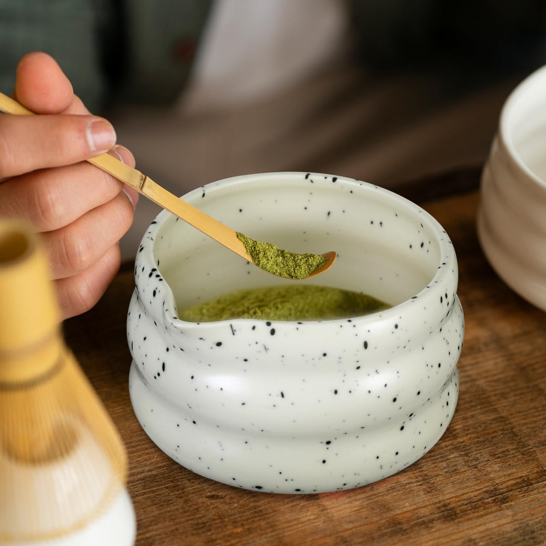 Luxshiny Japanisches Matcha-Set Mit Keramik Matcha-Schale Und Schneebesenhalter Traditionelles Teeze