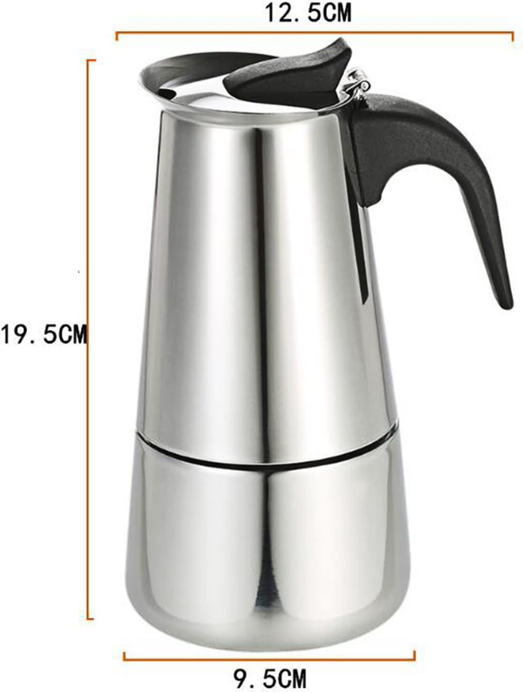Klassischer Edelstahl Espressokocher mit Elektroherd, Temperatureinstellungsfunktion, Mokkakanne für