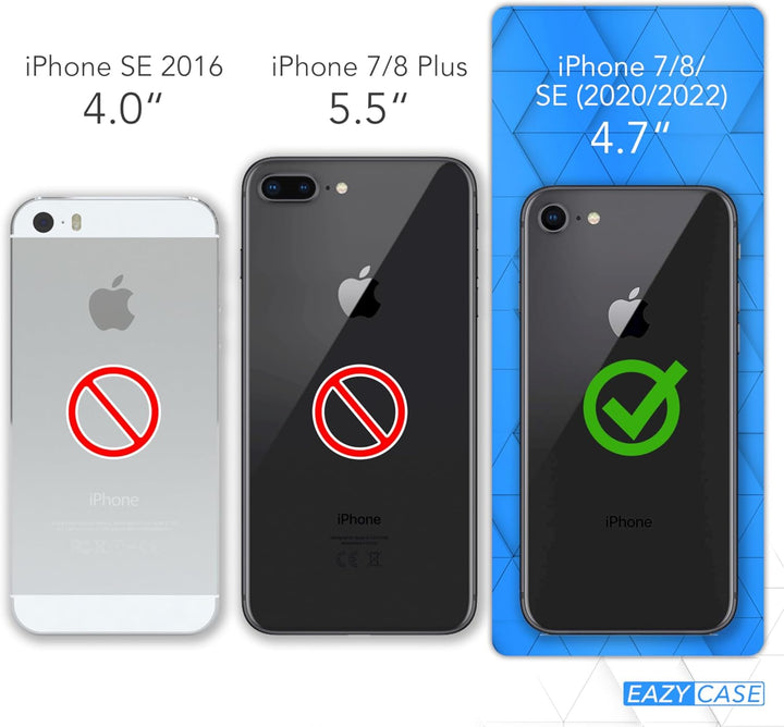 EAZY CASE Handykette kompatibel mit iPhone SE (2022/2020) / iPhone 8/7 Handyhülle mit Metall Umhänge