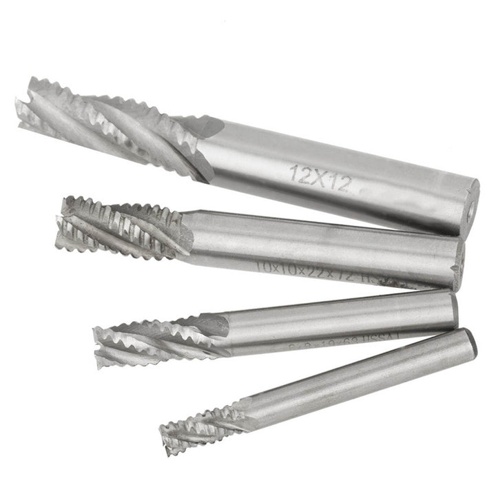 4pcs HSS Schruppfräser M6 M8 M10 M12 4 Nuten Spiralschneider-Bits CNC-Fräser