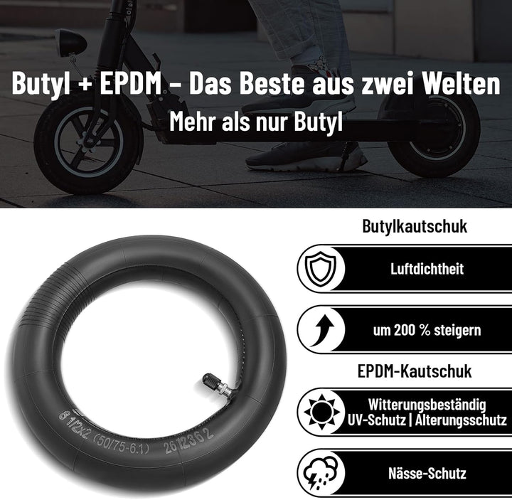 2PCS 8,5 Zoll Schläuche 8 1/2x2 50/75-6.1 Scooter Innenröhrchen Verdickt, Reifenröhrchen Kompatibel
