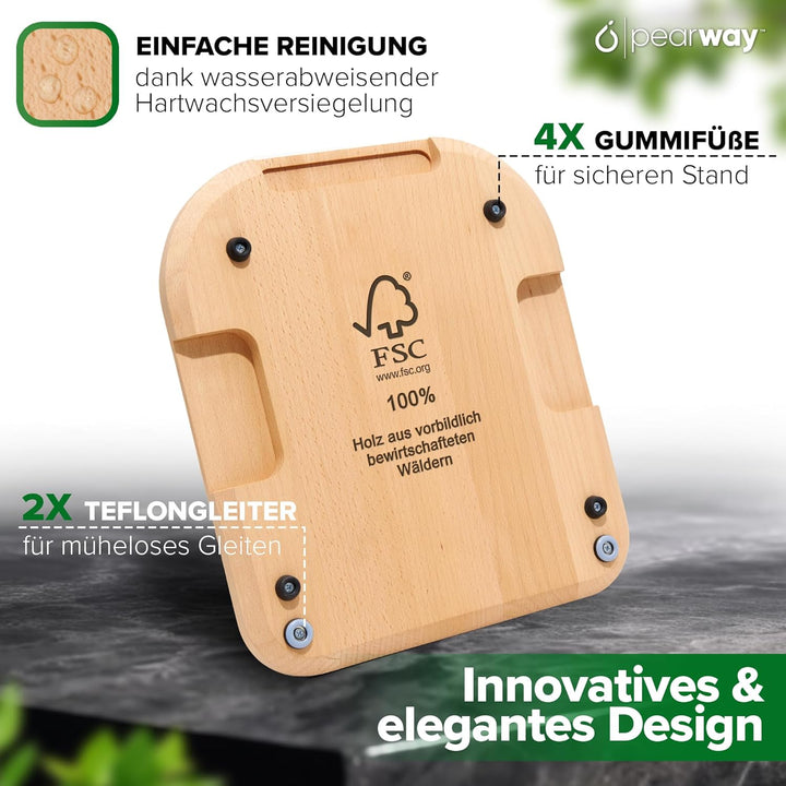 Gleitbrett für Thermomix TM6 &amp; TM5 | Premium Thermomix Gleitbrett aus FSC HOLZ MADE IN EU | leicht g