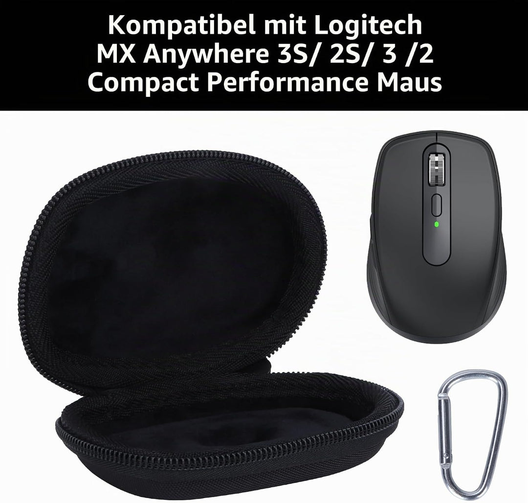 Peyyargo Hart Schutzhülle kompatibel mit Logitech MX Anywhere 3S 3 2S 2 Compact Maus Schwarz, Schwar